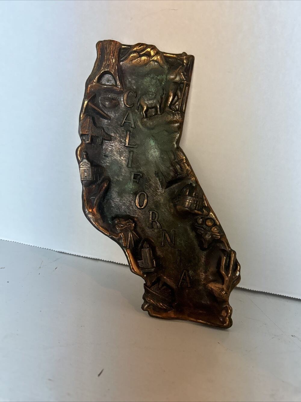Vintage Metal California Ashtray Made in France Souvenir Decor